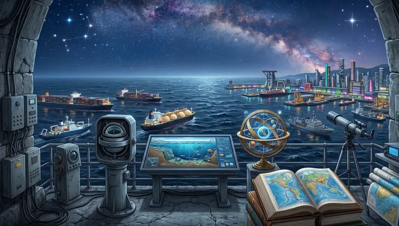 A view of the sky with astrological machines.