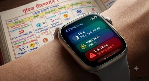 Watch shows the perfect time of muhurta